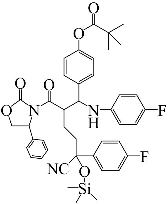 4-[(1S,2R)-5-Cyano-5-(4-fluorophenyl)-1-[(4-fluorophenyl)amino]-2-[[(4S)-2-oxo-4-phenyl-3-oxazolidinyl]carbonyl]-5-[(trimethylsilyl)oxy]pentyl]phenyl-2,2-dimethylpropanoate